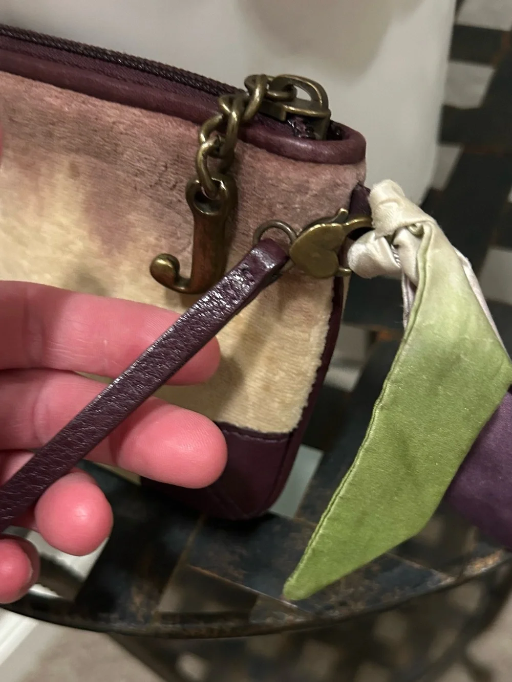 Juicy Couture Ombre Purple and Cream Wristlet Clutch